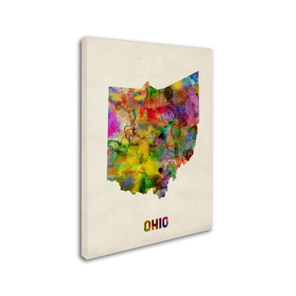 Michael Tompsett 'Ohio Map' Canvas Art,14x19